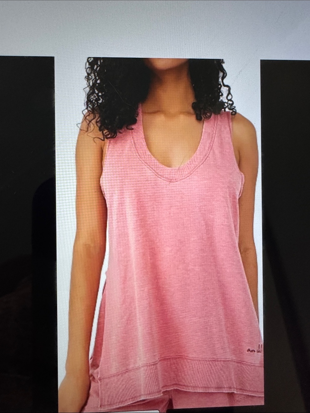 FREE PEOPLE Cozy Girl Knit Tank Womens XS Rosette scoop neck loungewear Bohemian